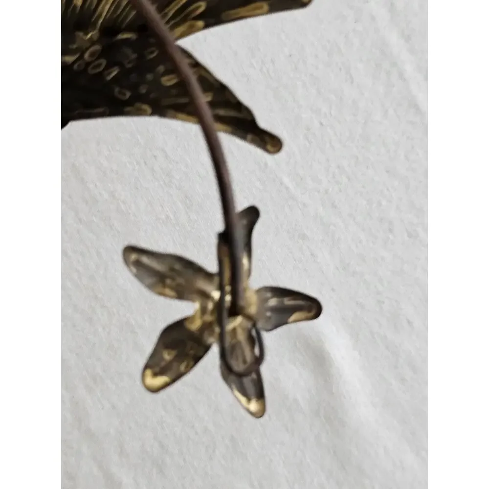 Vintage Homco Metal Wall Decor Hummingbirds Flowers Brass MCM Home Interiors Set